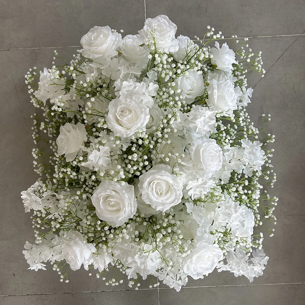 

white silk hanging flower ball wedding centerpieces