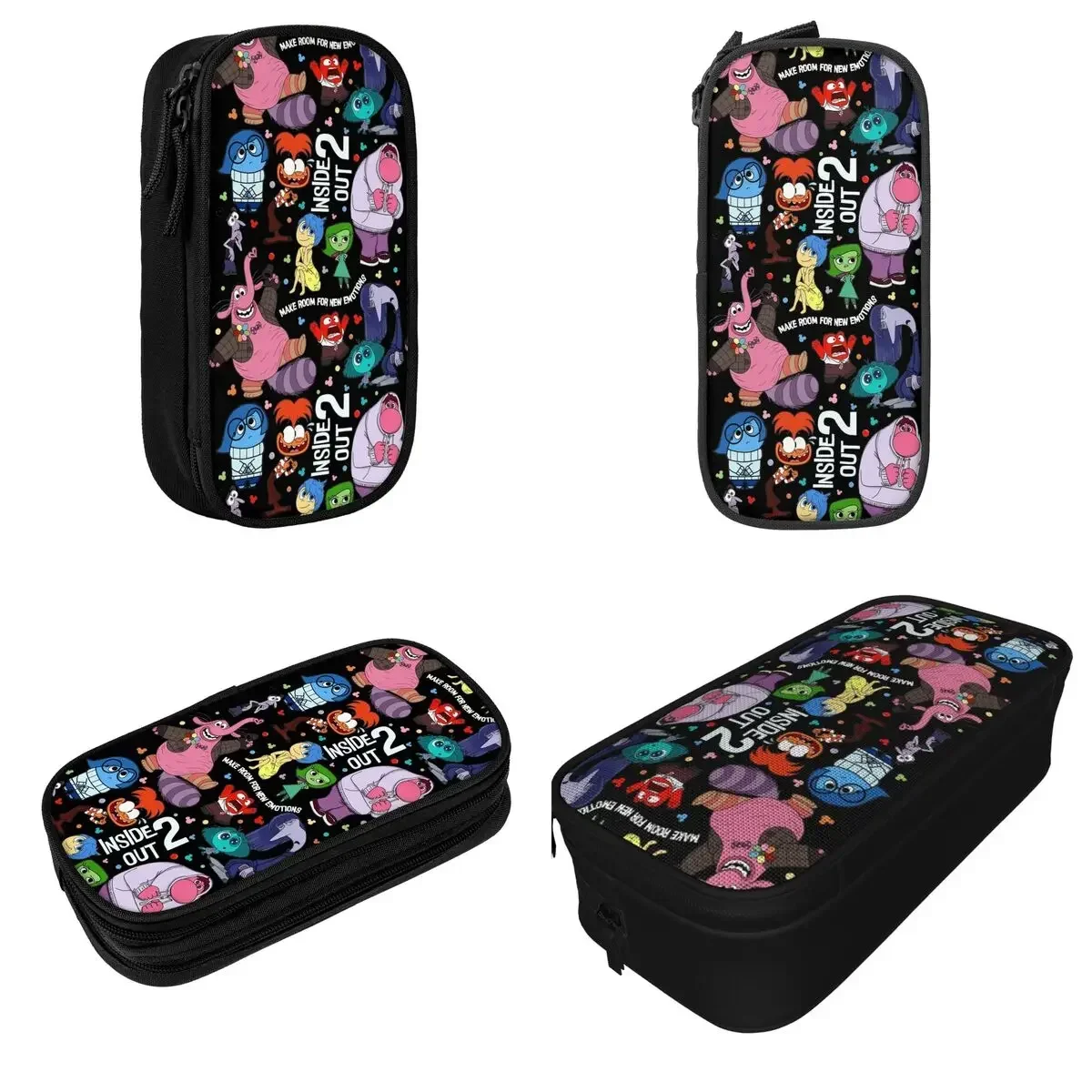 

Inside Out 2 Movie 2024 Cartoon Pen Box Double Layer Large Capacity Kids Pencil Box Gift
