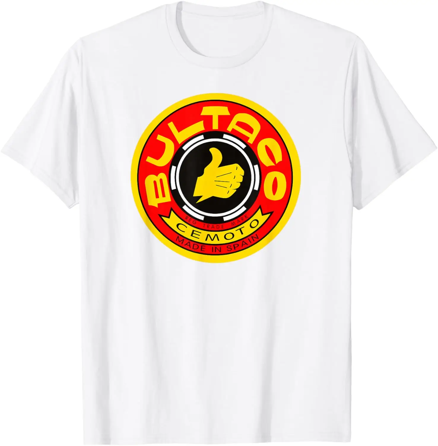 Vintage Bultaco Motorcycle Design T-Shirt 100% Cotton Trendy Y2K Short-Sleeve Tee-Soft, Quick-Drying, Moisture-Wicking; Ideal