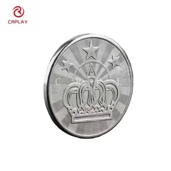 100 fichas de corona personalizables de acero inoxidable, 25x2mm, para máquina tragamonedas Arcade, armarios de juegos