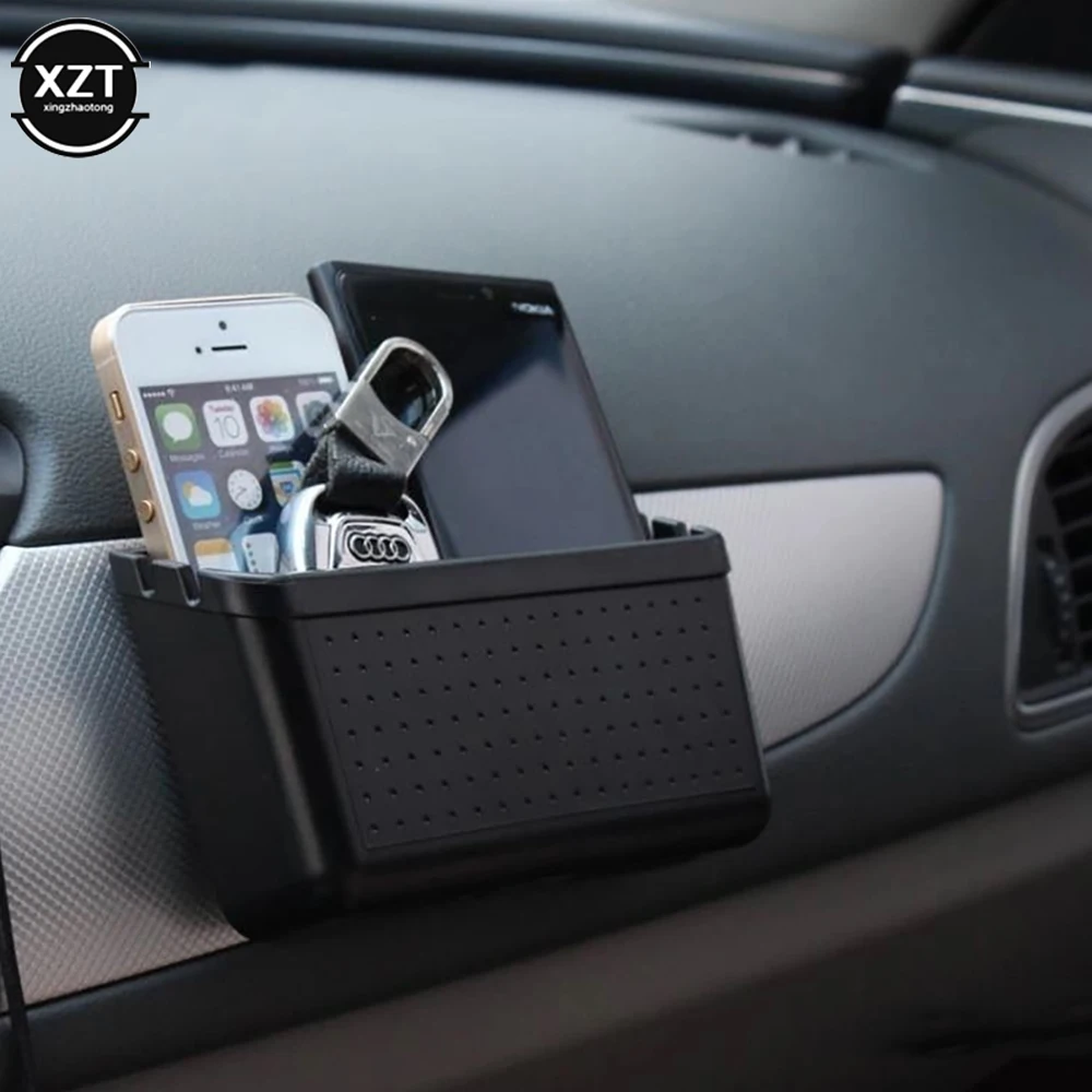 

1pc Universal Car Cell Phone Holder Dashboard Storage Box Auto Interior ABS Organizer Box Bracket Accessories