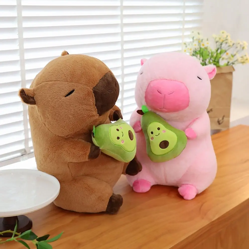 PP algodão abacate capivara brinquedo de pelúcia simulação fofo capivara boneca de pelúcia 30cm rosa capibara anime brinquedo fofo decoração de casa