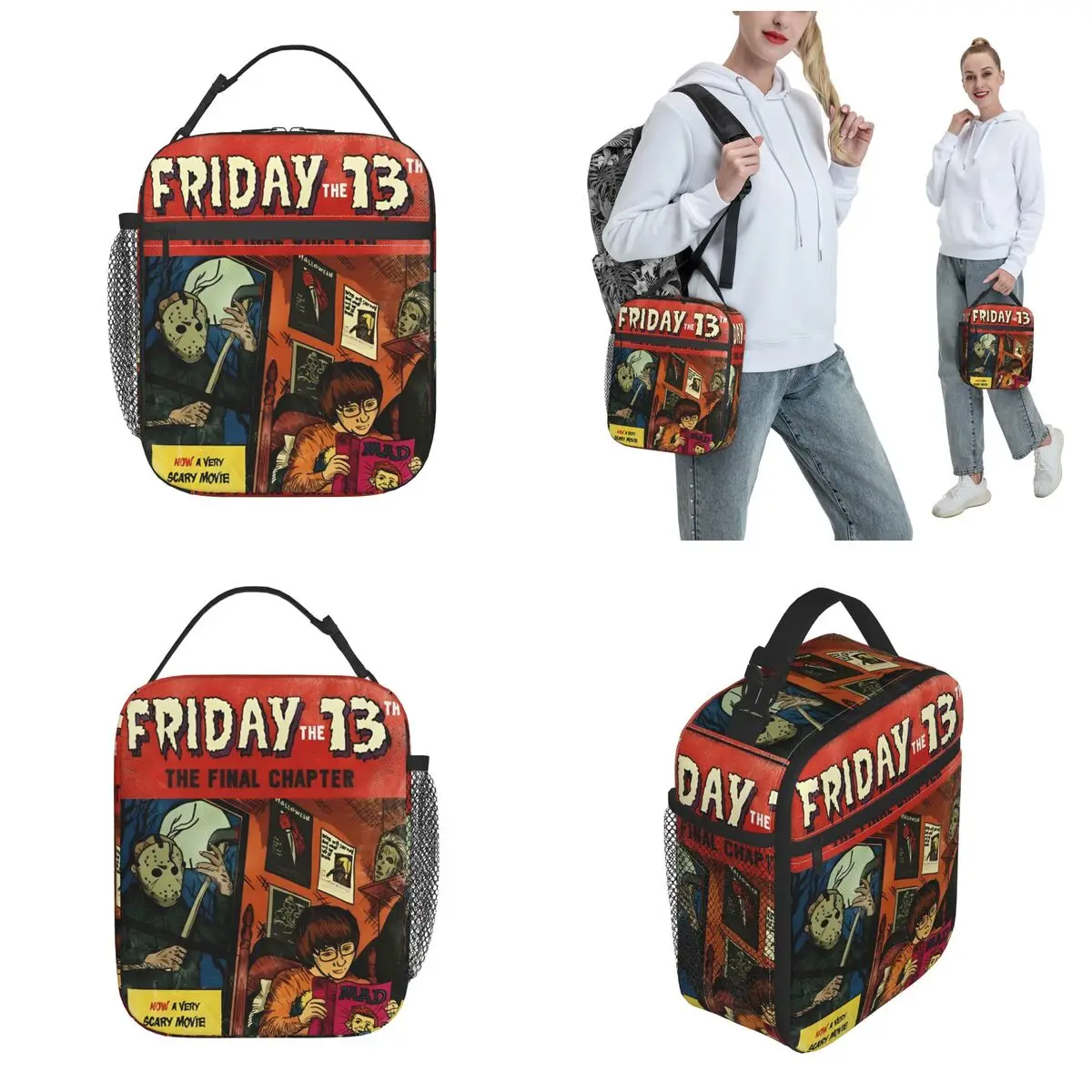 Friday 13th Halloween Movie Thermal Insulated Lunch Bags School Jason Voorhees Portable Box for Lunch Thermal Cooler Food Box