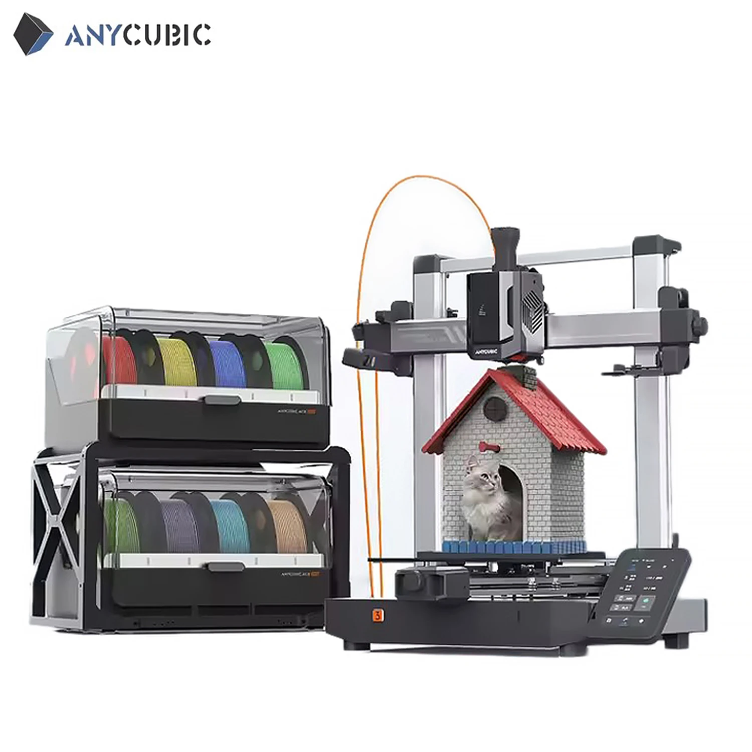 Anycubic Kobra 3 V2 Combo 8 Color 3D Printer 600mm S Fast Printing Auto