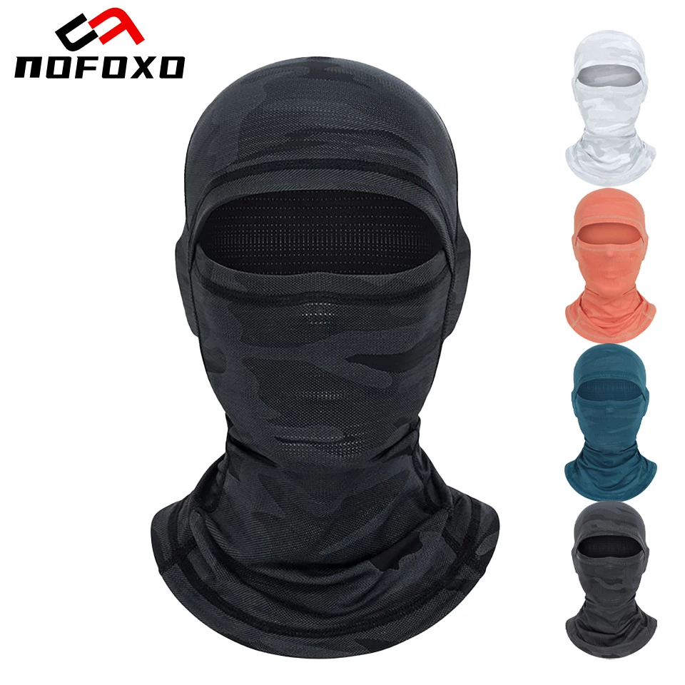AliExpress nofoxo NOFOXO Summer Ice Silk Breathable Mask Lightweight Sun Protection Sport Cycling Mask Bicycle Scarf Motorcycle Helmet Liner Neck