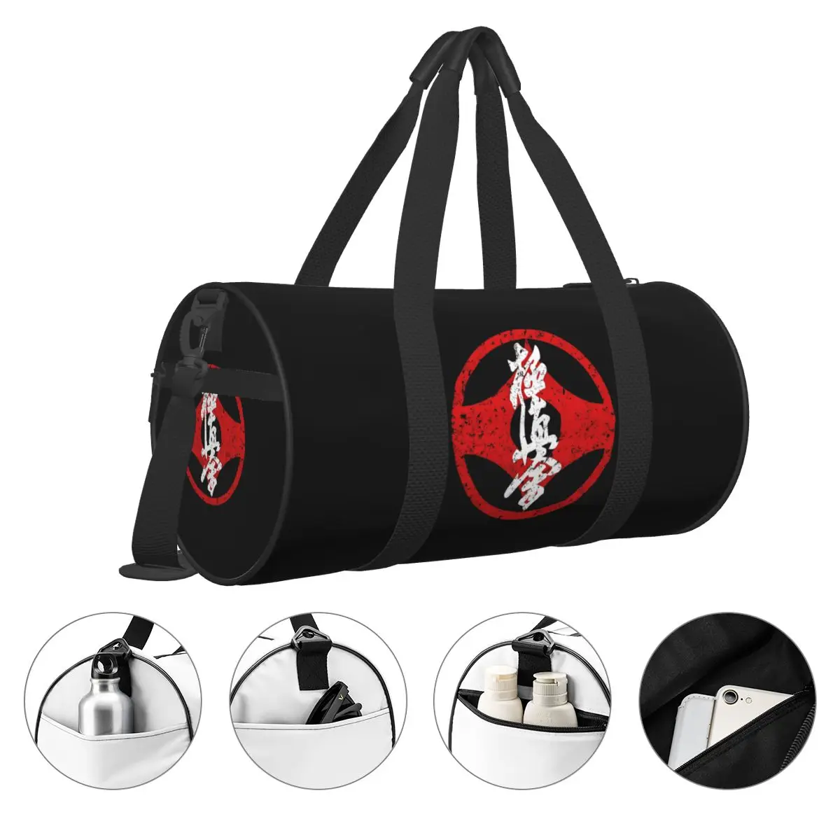 Gym Bag Kyokushin Kaikan Karate Symbol Kyokushinkai Sports Bag Large Capacity Couple Waterproof Handbag Funny Travel Fitness Bag