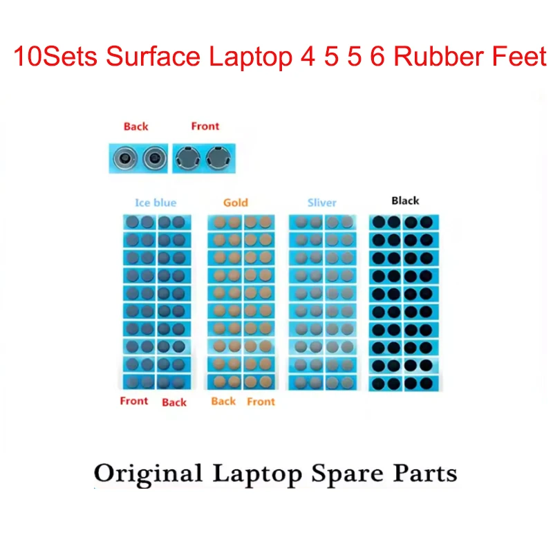 10sets Rubber Feet Bottom Case Foot Pad For Microsoft Surface Laptop 3 4 5 6 1872 1868 1951 1867 1958 Sliver Gold Blue Black