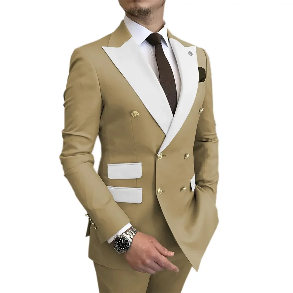 

2026 New Men's Suit Two-piece Wedding Suit Groom and Best Men's Business Korean Suit Lang Wedding Banquet Plus-size Blazer