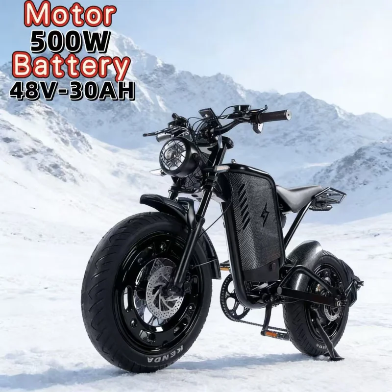 

20-дюймовый электровелосипед с толстыми шинами 4.0, мотор 500 Вт, аккумулятор 48В30Ач большой емкости, электрический велосипед для гор и бездорожья, внедорожный скутер
