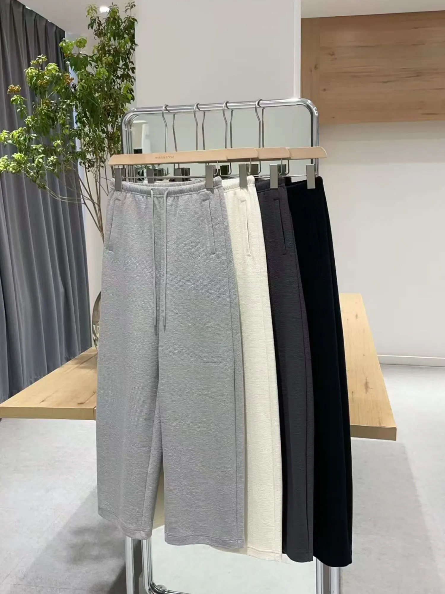 

Аутентичные осенние брюки свободного кроя с высокой талией в корейском стиле, из смесового хлопка, удобные, дышащие, в пол, с узором «Серп»