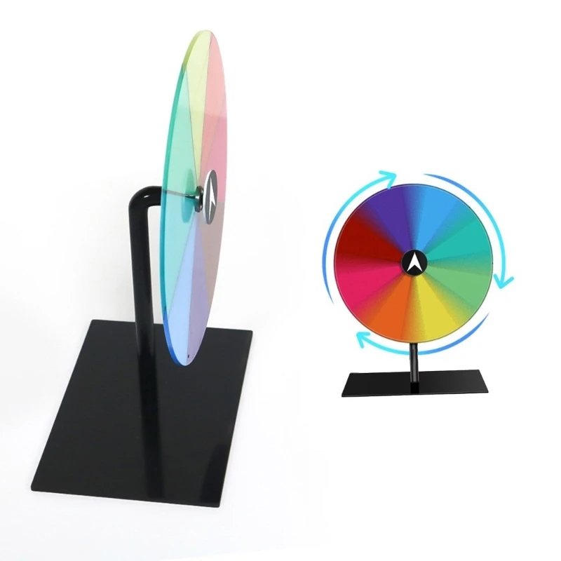 Multipurpose Rainbow Fan Prize Turntables Roulettes Wheel Accessory for Desktop Use for Shows and Gatherings