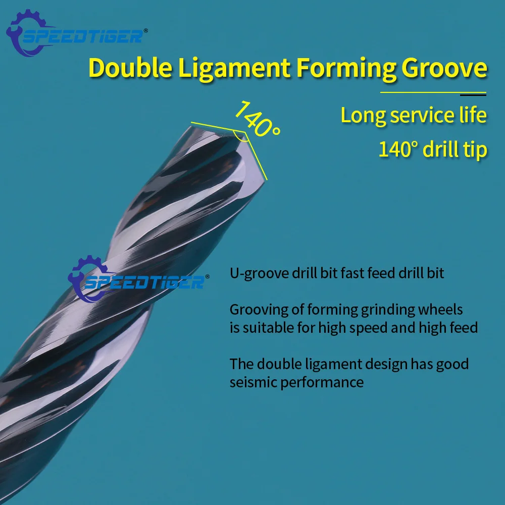 SPEEDTIGER HRC65 3xD Twist Drill Coated EXternal Cooling CNC Drilling Tool Tungsten Carbide 140° drill tip Forming groove 3-10mm