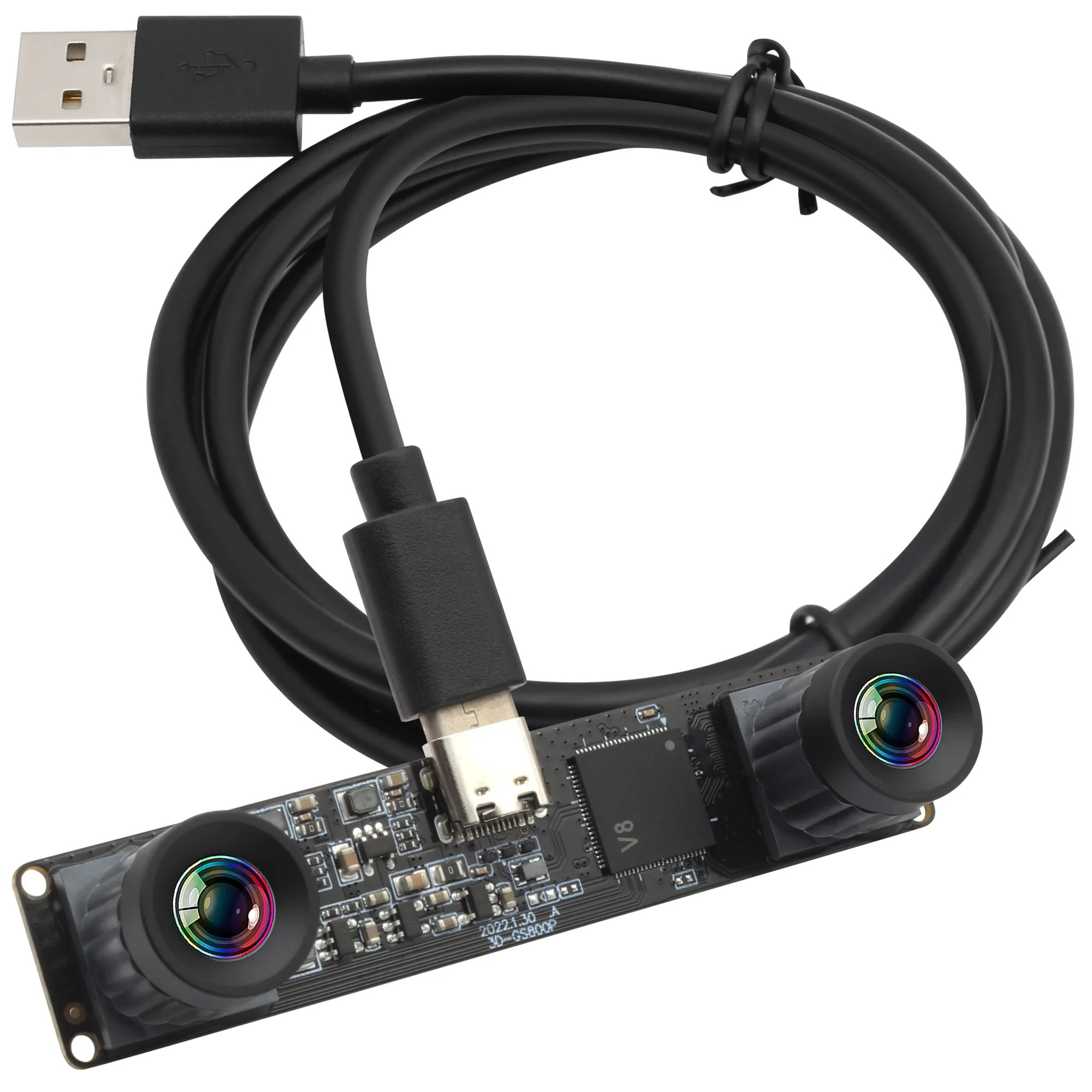 800P Monochrome Global Shutter Stereo USB Camera High Speed 120fps Synchronous Dual Lens USB Camera Module for Depth Vision
