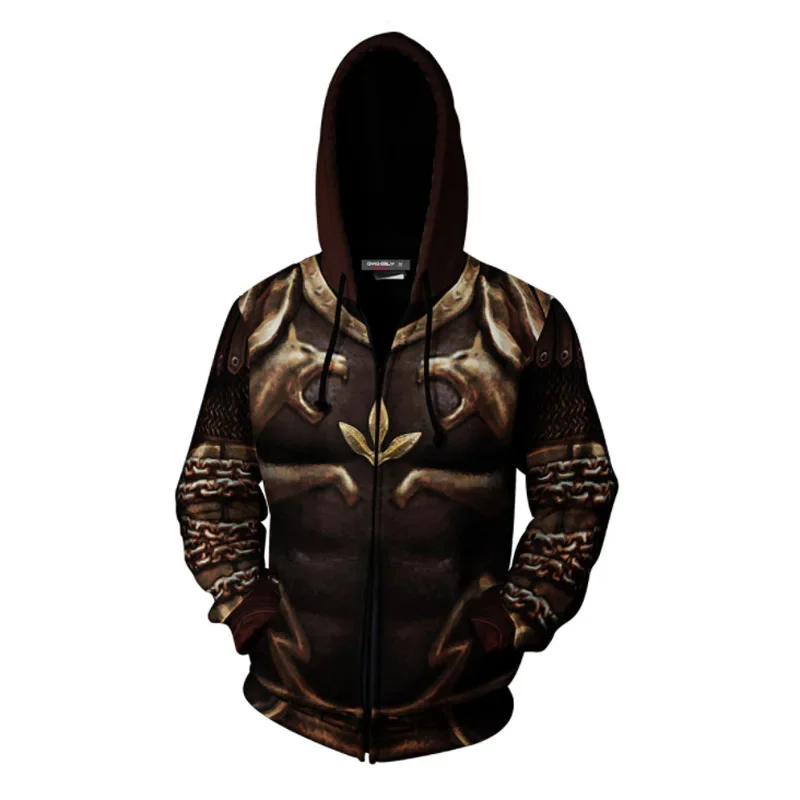 God of War Hoodie Ghost of Sparta Kratos Men's Casual Hoodies Sweatshirts 3D Print Hooded Zipper Coat Thin Outfit Tops