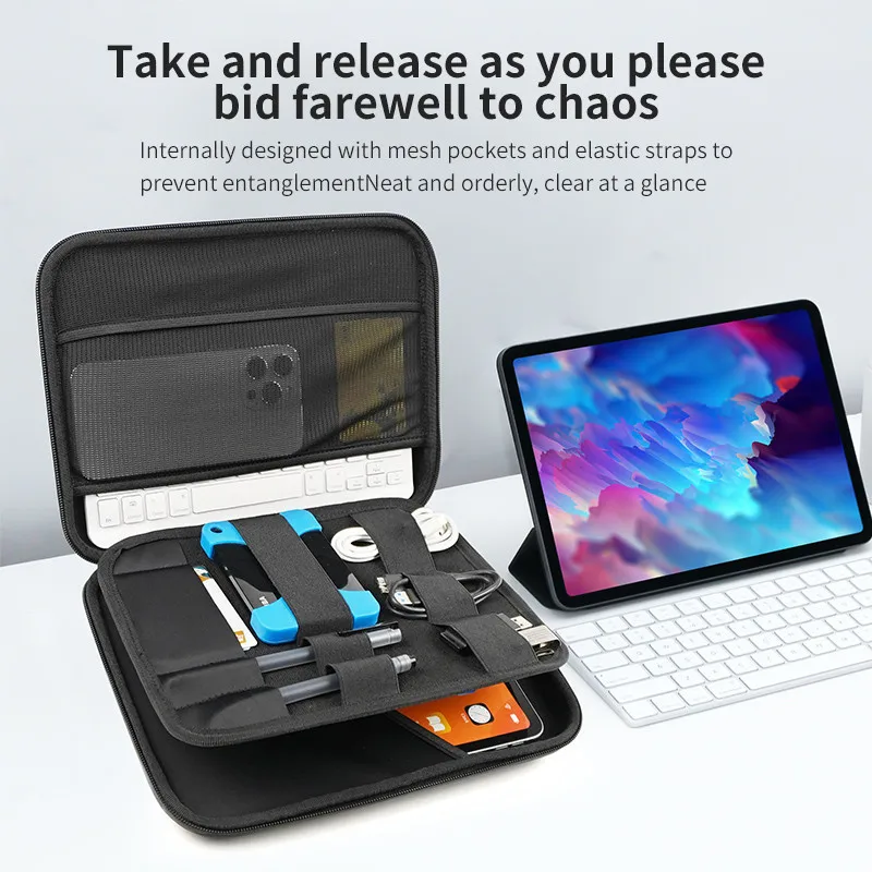 EVA Multi-functional Storage Bag For Samsung Galaxy Tab A9 Plus 11 2023 S9FE Plus 12.4 S9 S8 S7 11 A9 8.7 A8 10.5 A7 10.4