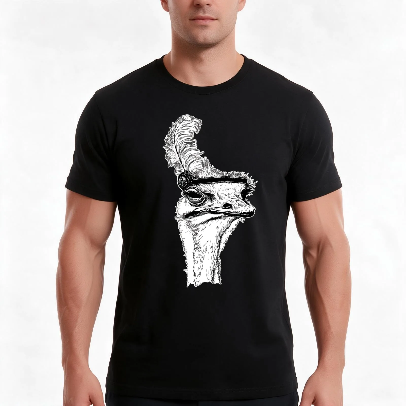Sassy Ostrich T-Shirt Summer Casual Cotton Tee Oversized Streetwear Tops Vintage Graphic Print Loose Fit Short Sleeve