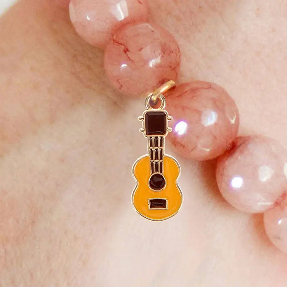 

25 шт. металлических подвесок в виде гитары на музыкальную тематику для изготовления ювелирных изделий, набор для рукоделия, для создания ожерелий, браслетов, брелоков