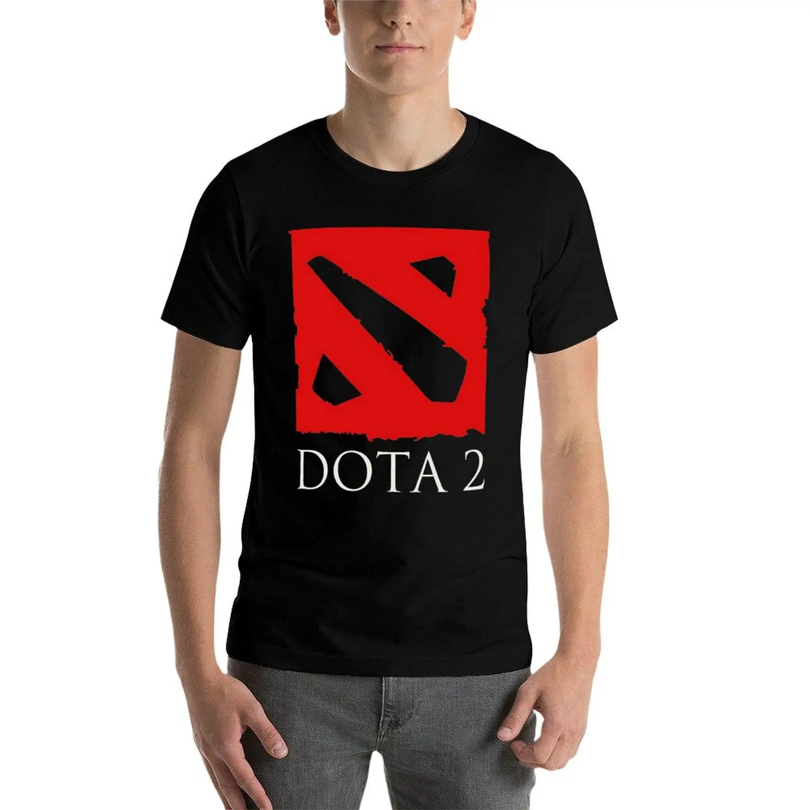 تي شيرت Dota 2 للرجال، تي شيرت أبيض للرجال، تي شيرت قطن 100%