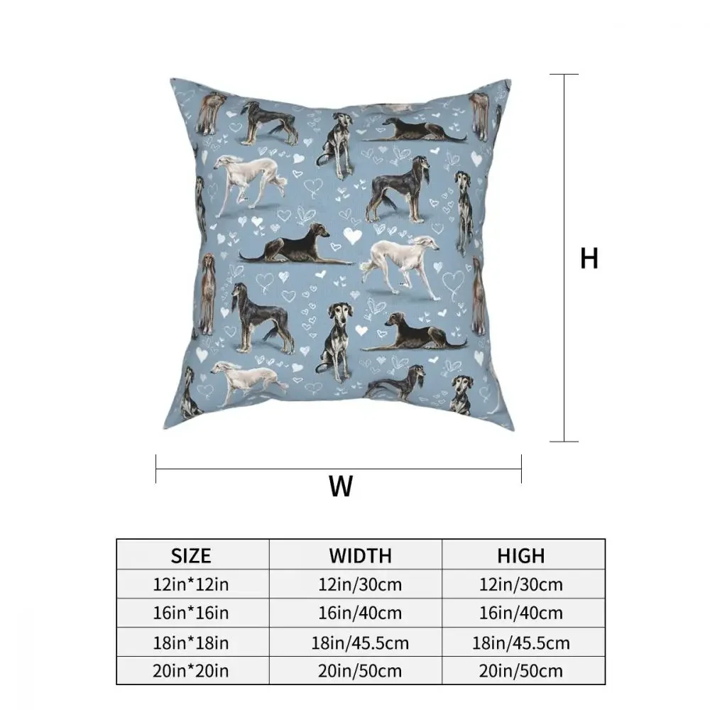 DIY The Saluki Square Pillow Case Polyester Cushions for Sofa Dog Animal Lover 45*45cm Cushion Covers