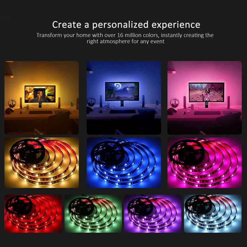 LED Strip Lights,Bluetooth APP Control 5050 RGB Led Lights,5V USB LED Strip Colorful Led Tape For TV Backlight Room Decoration