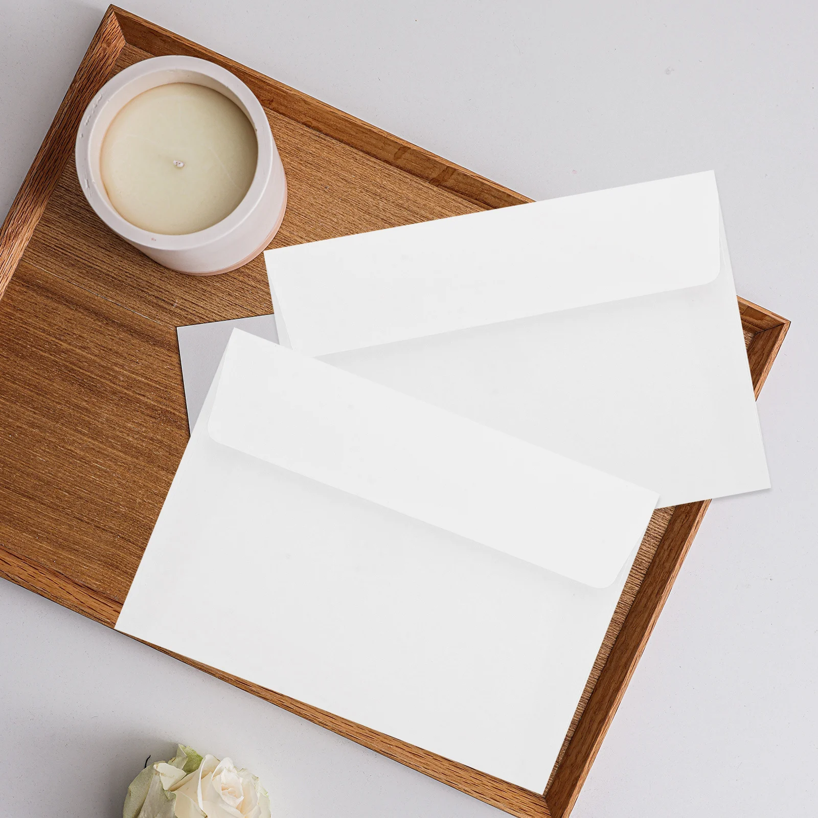 

50Pcs White Paper Envelopes A2 Size Self Seal Letter Envelopes for Wedding Invitations Greeting Cards Business Mailing