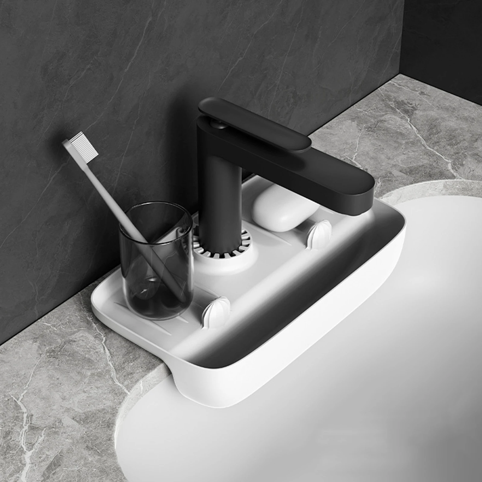 

Sink Faucet Guard Anti-Splashing Rack Inclined Surface Design Faster Drainage Kitchen Accessories Tpe Material