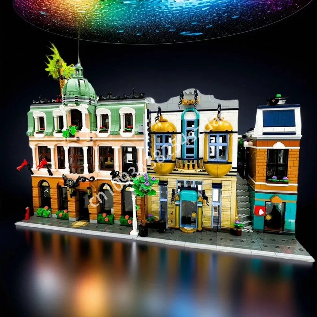

2319 шт. MOC, строительные блоки для отелей и студий, игрушка для развития терпения и концентрации, детская игрушка на день рождения, Рождественский подарок