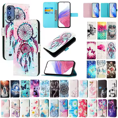 Flip Leather Cover For Tecno Camon 30 30S Pro 40 Camon40 Pro Kids Cute Owl Flower Butterfly Printed Wallet Phone Case Etui