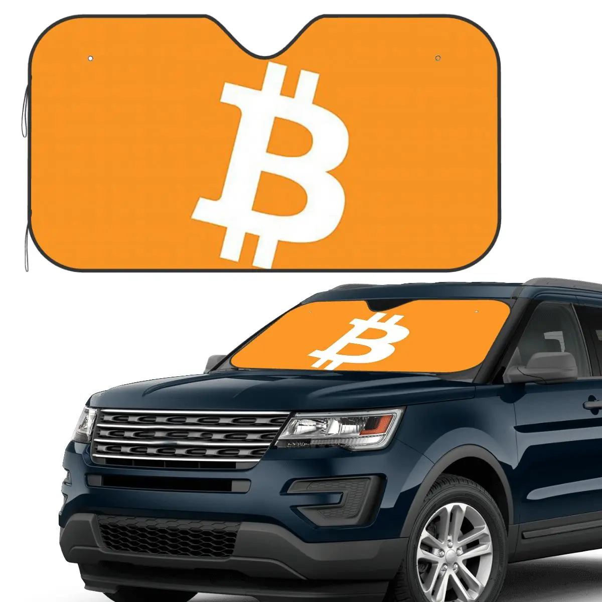 

Bitcoin CPU Miner BTC Blockchain Cryptocurrency Sunshade Windscreen Car Front Windshield Window Sun Visor Accessories Covers