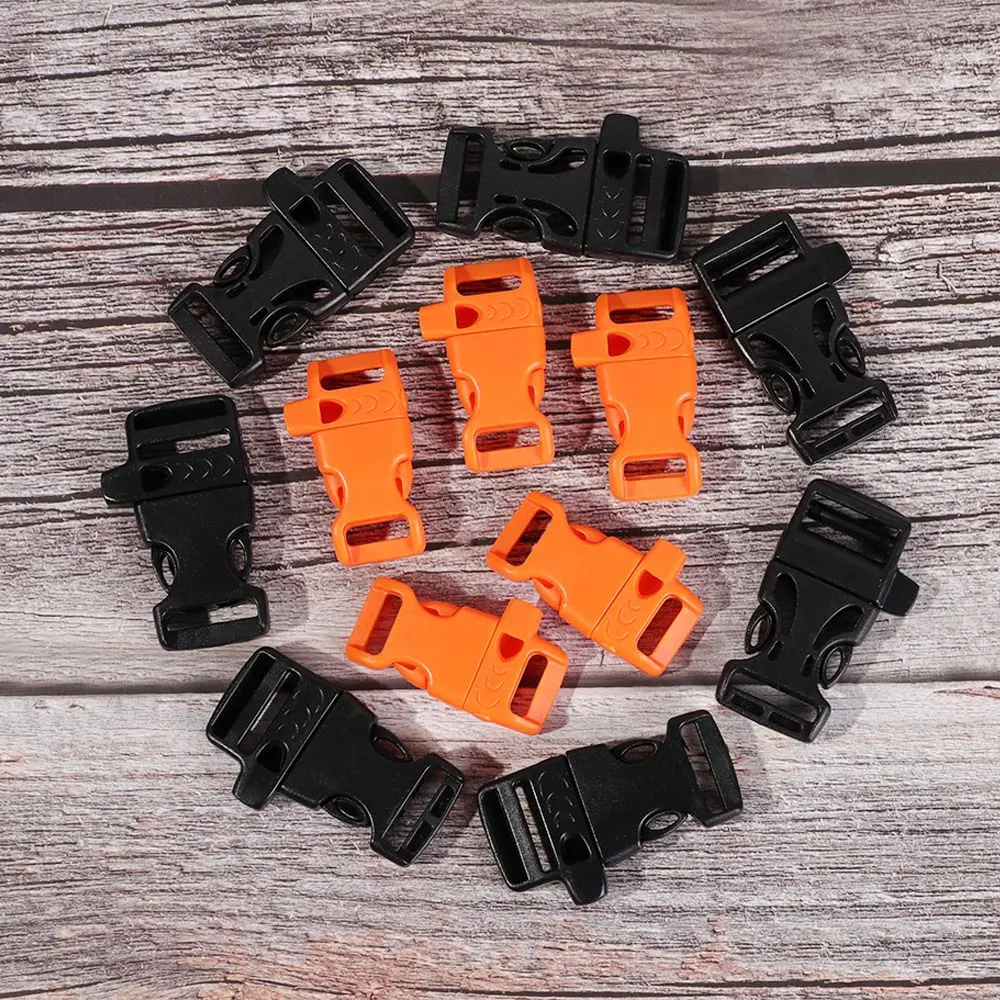 2/4/8pcs Plastic Outdoor Curved Emergency Tool Side Release Buckle Bracelet Strap Survival Whistle Buckles Paracord Accessories