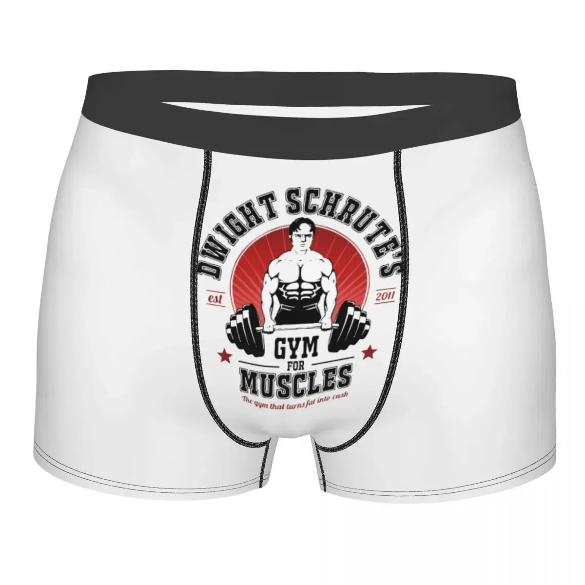 Man Dwight Schrute's Gym For Muscles The Office Underwear Tv Show Novelty Boxer Shorts Panties Male Breathable Underpants