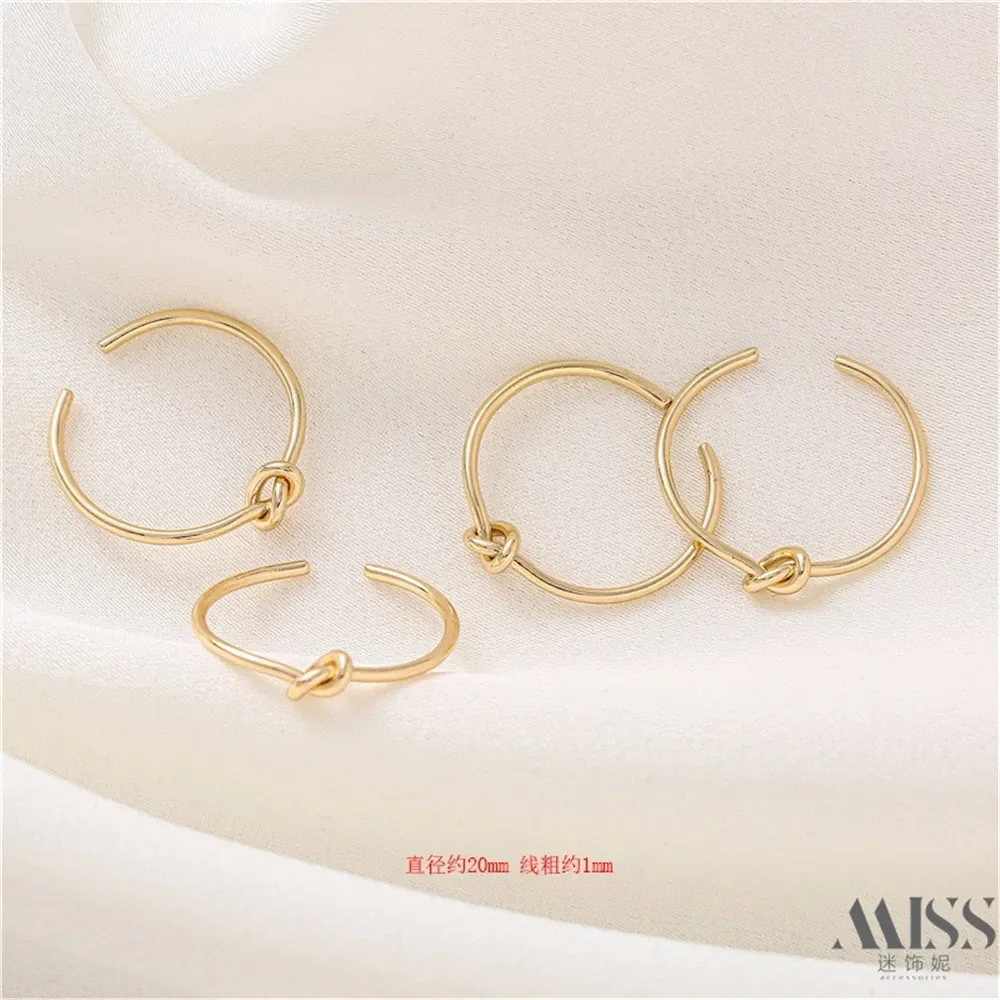 14K Gold-wrapped Ring Knotted Ring DIY Handmade Open Ring Homemade Finger Decoration Jewelry Accessories