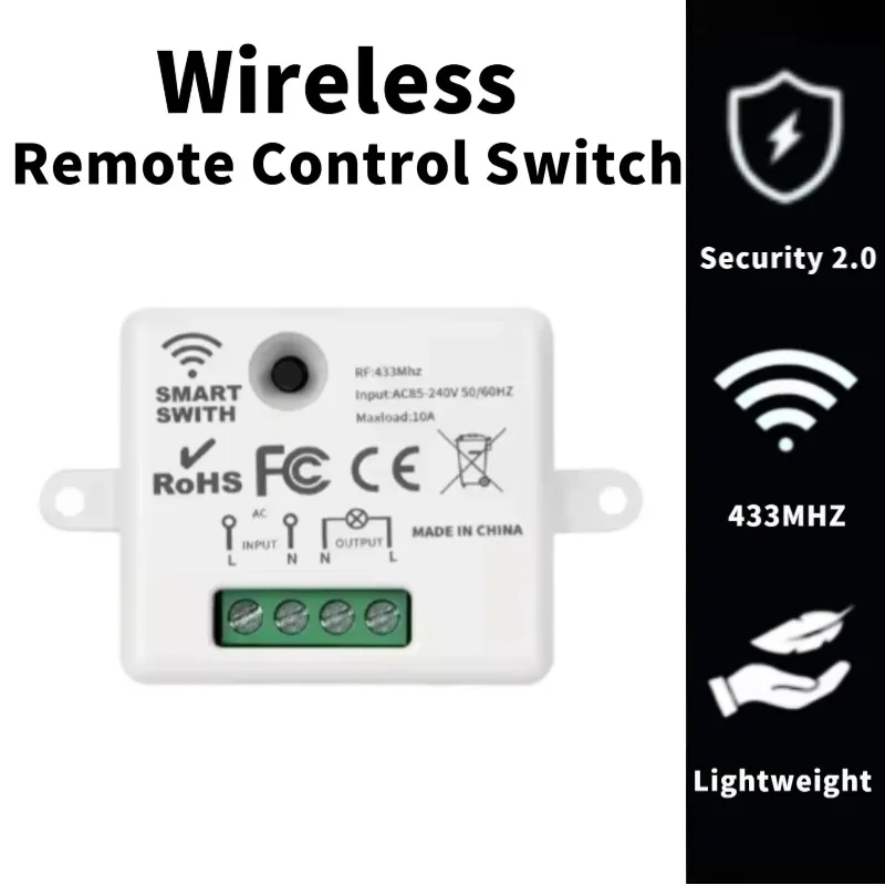 

Ac220V Wireless Remote Control Switch, No Wiring Required, Freely Stickable, Smart Furniture Control for Lighting and Appliances