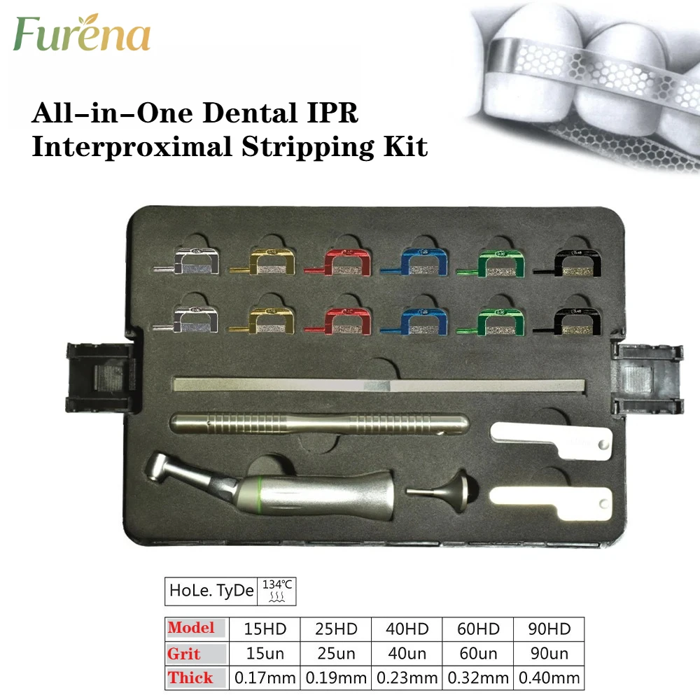 

Orthodontic 4:1 Reciprocating Contra Angle IPR Handpiece & Strip Set Auto Dental Stripping Tool Enamel Reduction、Dental