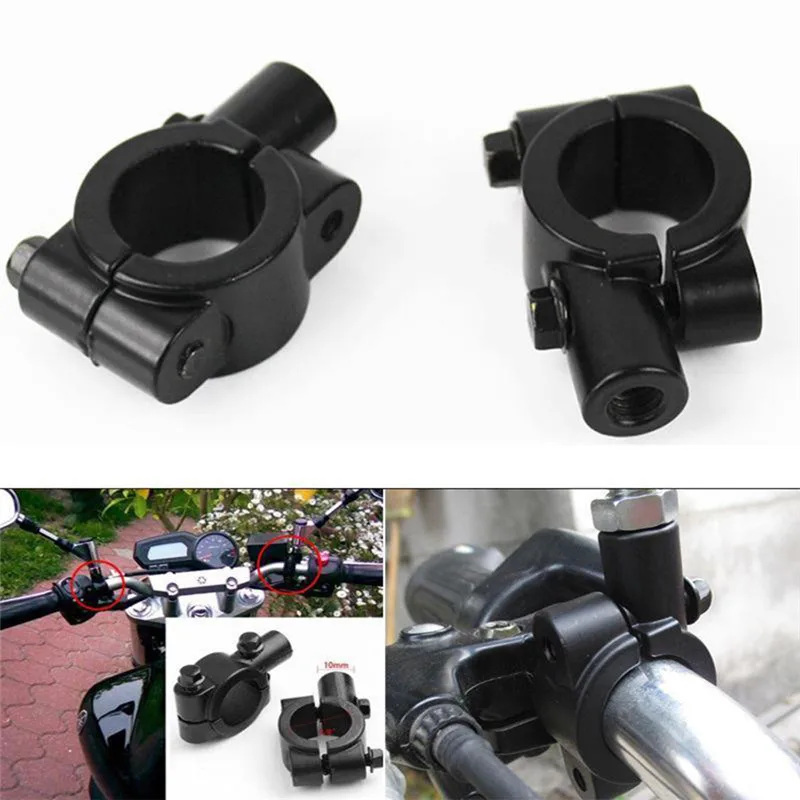 New Motorcycle Rearview Handlebar Mirror Mount Holder Adapter Clamp Base 8mm 10mm 7/8