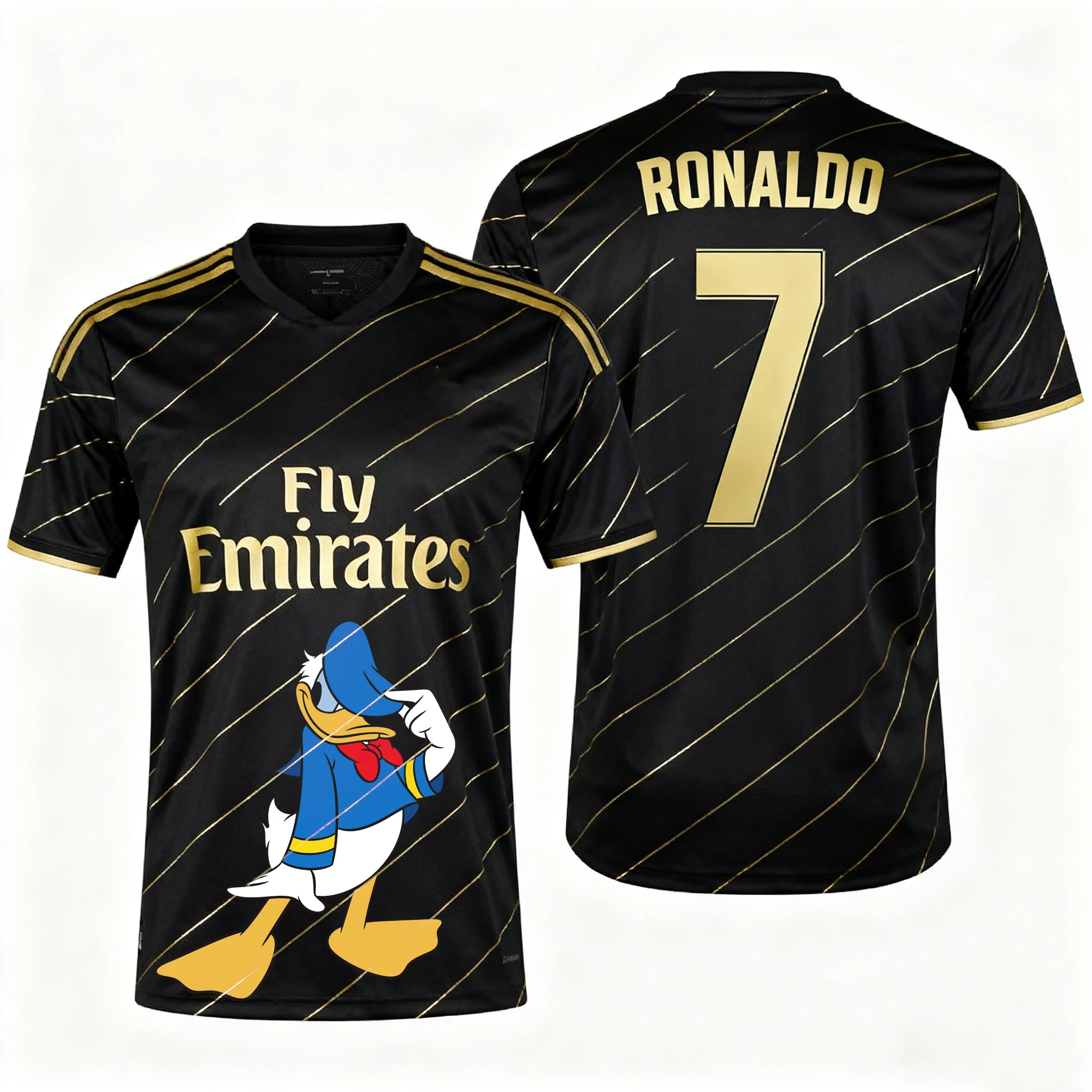 Disney Donald Duck Ronaldo No. 7 football jersey 3d Printing Summer Sports Dry Quickly Men's T-Shirt Children's Clothing Tee Y2k