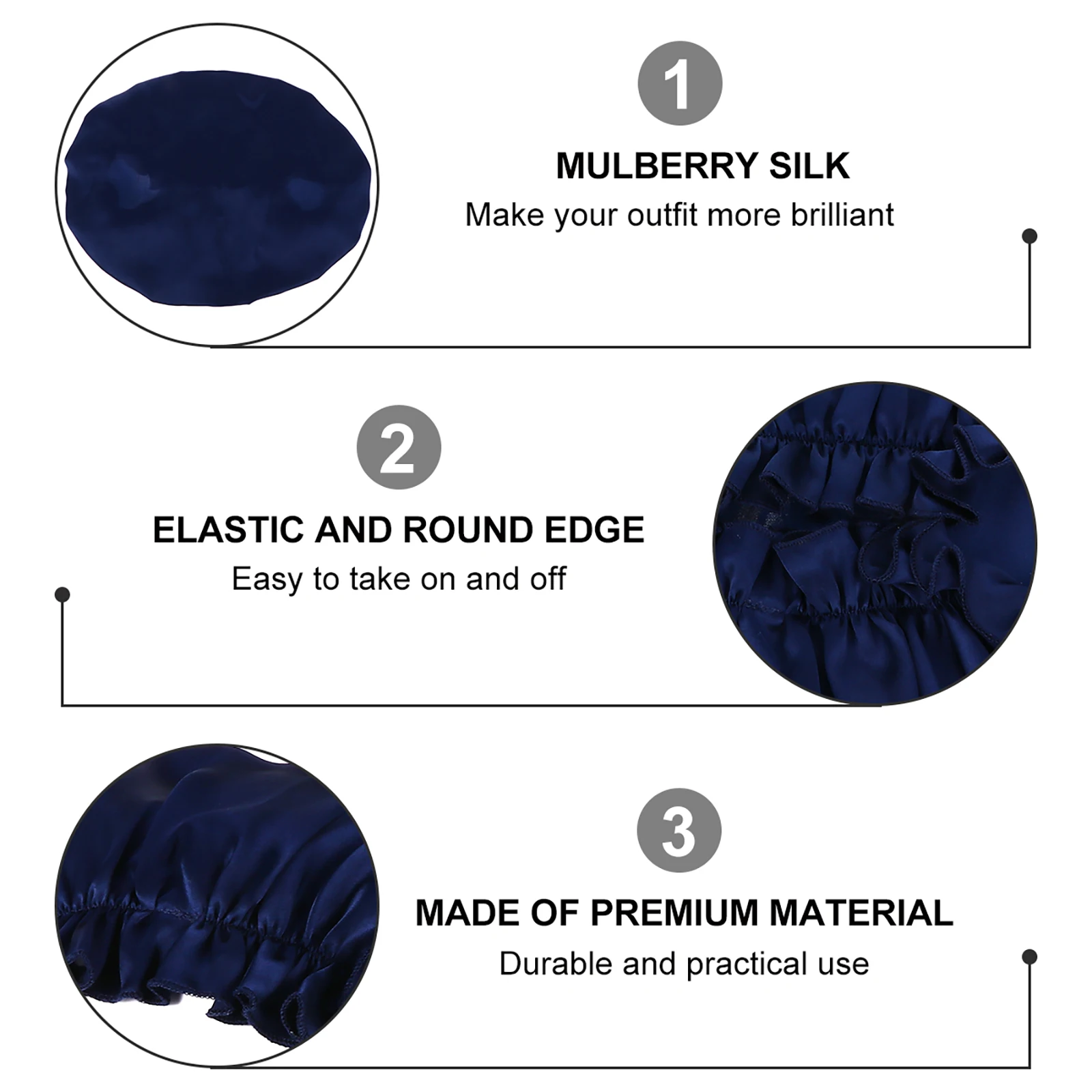 

Silk Satin Sleep Bonnet Hair Care Electric Caps Blue Sleeping Miss Bathing Head Cover Glossy Smooth