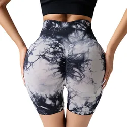 Seamless Tie Dye for Women High Waist Butt Lift Shorts High Elastic Fashion Gym Trainning Yoga Slim Knitted Fitness Leggings