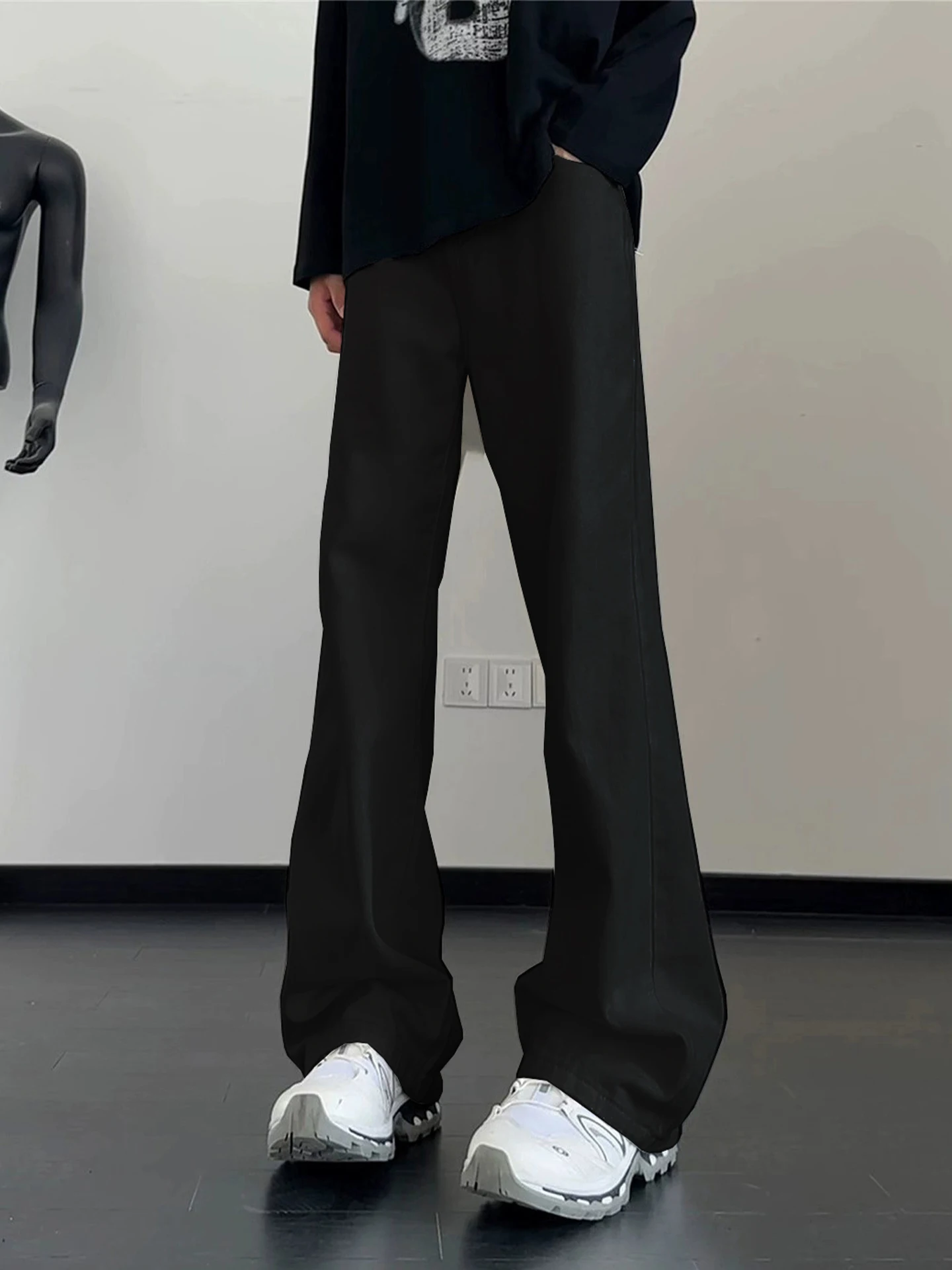 

Мужские джинсы Bell Bot в стиле High Street, американский стиль, удлиненные, прямые, облегающие, молодежные, повседневные, летние