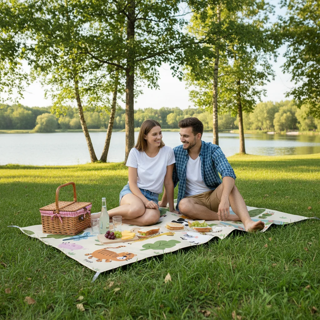 

Portable Camping Mat Waterproof Moisture-proof Camp Pad Cartoon Animal Pattern Picnic Mat Outdoor Camping Accessories 1/2.1/2.2M