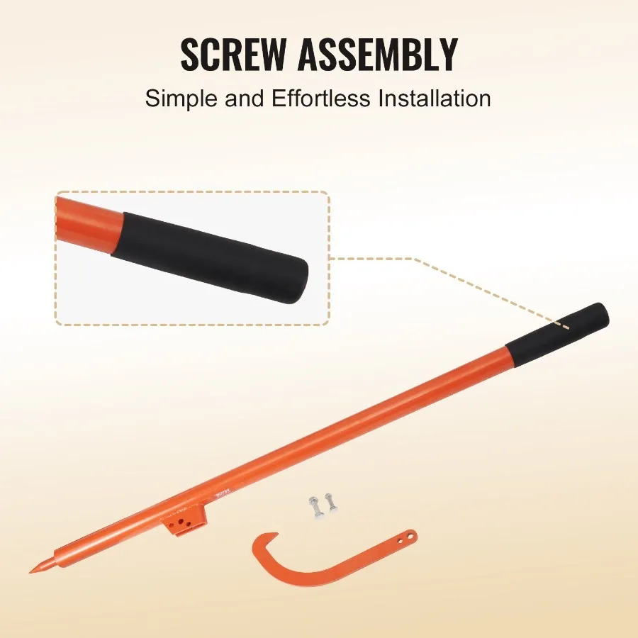 Log Peavey 46,5 pollici Sollevatore per tronchi con manico in metallo Max 19 pollici Rullo per tronchi con apertura