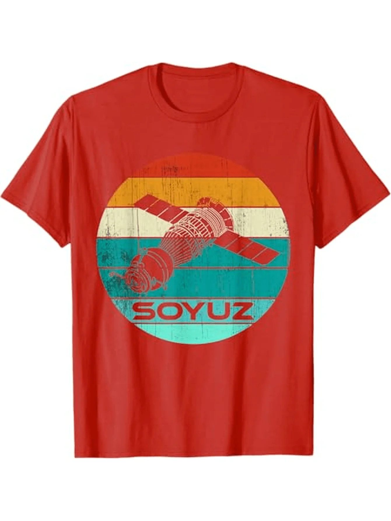 Russian Soviet Space Program Vintage Soyuz Spaceship Graphic T-Shirt 100% Cotton O-Neck Short Sleeve Summer Casual Mens T-shirt