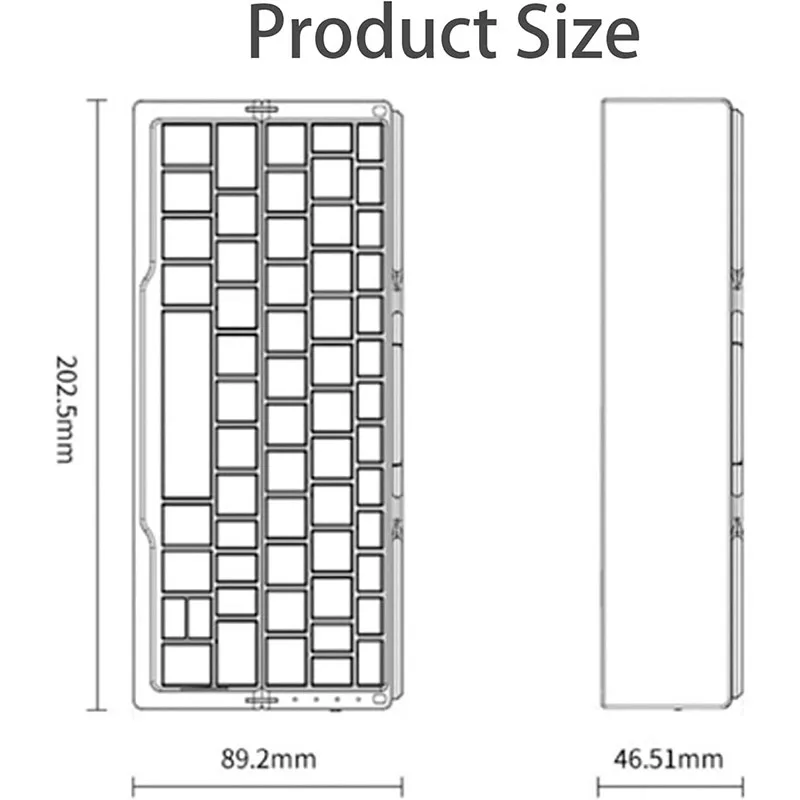 Imagem -06 - Teclado Bluetooth sem Fio Recarregável Bolso Dobrável Bolso Laptop Computador Desktop Ipad Android Smartphones