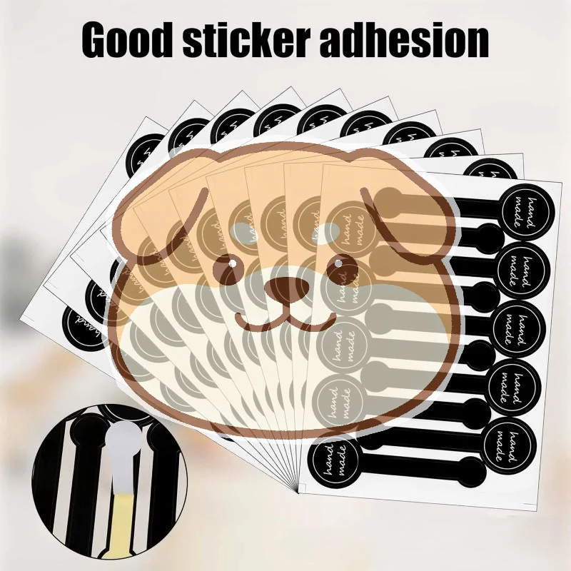 Sealing Stickers 50 Sheets Black Handmade Strong Adhesive for Business Gift Wrapping Envelope Sealing DIY Use