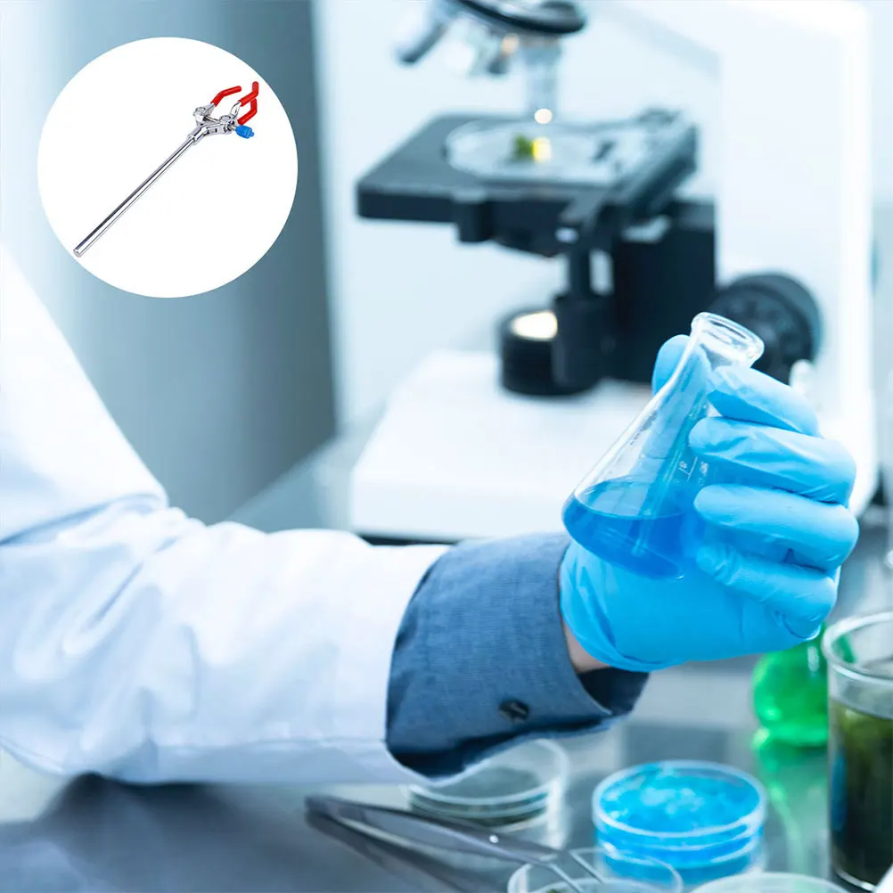 

2 Pcs Plating Flask Clip 3-prong Clamp Laboratory Holder 3-finger Test Tube Flasks