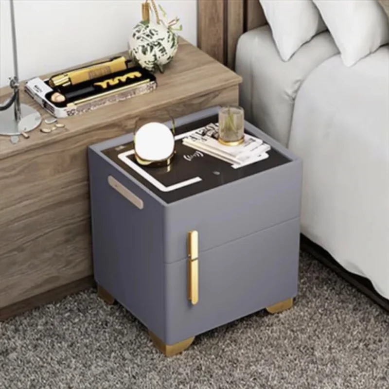 Smart Bedside Table and Safe Integrated Home Anti-theft Modern Simple Bedroom Small Luxury High-end Feeling Small Cabinet