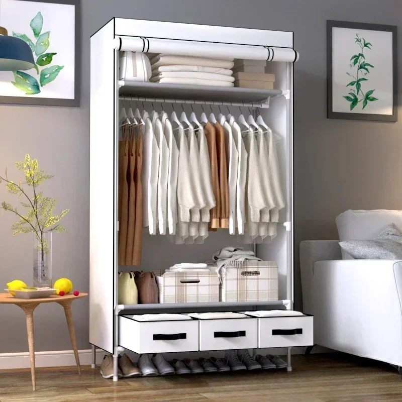 

For New Simple Wardrobe Personalized Pattern Single Person Multi functional Combination Wardrobe Free Storage Box
