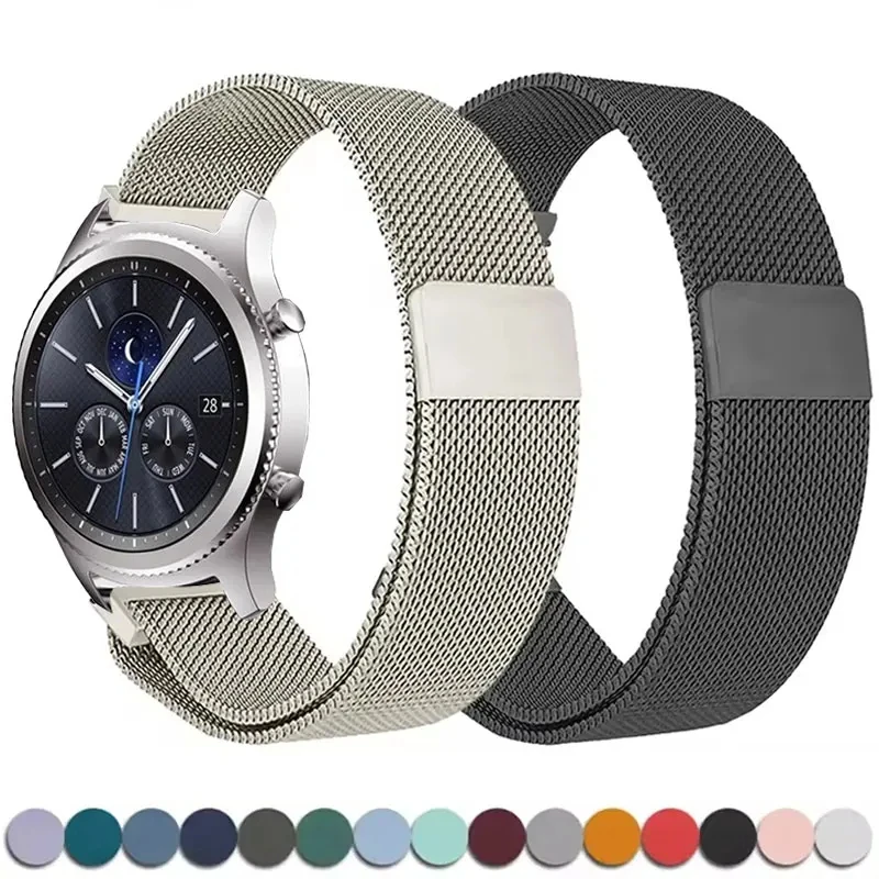 Pulseira Milanesa de 20mm para Samsung Galaxy Watch 7 6 5 4 40 44mm, Bracelete Magnético de Aço para Huawei GT3 Pro