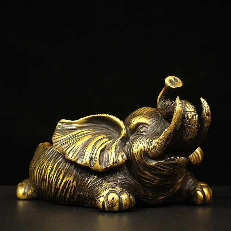 Antique Elephant Statue Ashtray Retro Textured Elephant Cigarette Ash Tray Creative Tabletop Decor Ornament for Home Office Bar