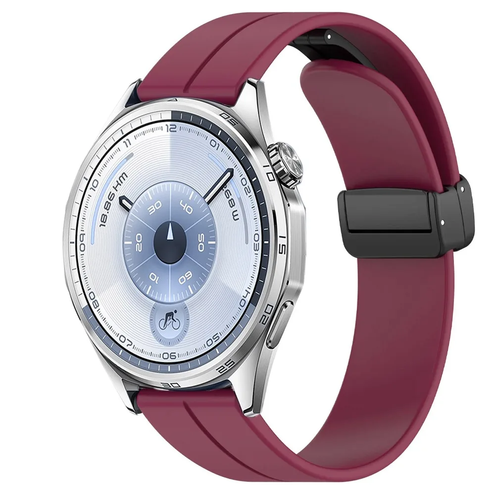22/20mm Silikon Sportarmband für Huawei Uhr 5 GT6-5-4 Pro 46mm Magnetschnalle Armband für Samsung Galaxy Uhr 7 6 5 4 Band